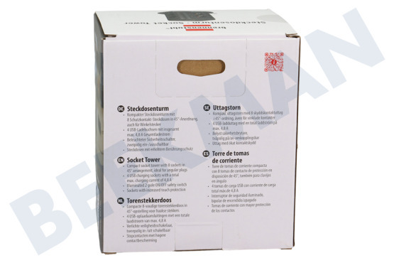 Brennenstuhl  Regleta enchufes Torre Zócalo 2 metros