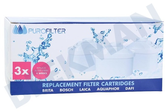 Purofilter  Filtro de agua Cartucho de filtro paquete de 3