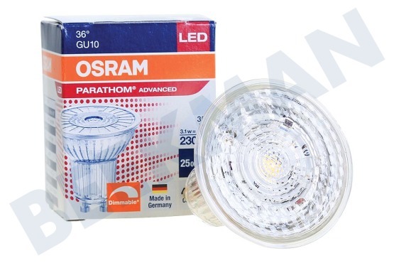 Osram  4058075797666 Lámpara reflectora Parathom GU10 PAR16 3.4 Watt, Regulable