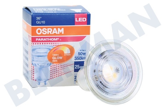 Osram  4058075608498 Parathom + GlowDim PAR16 regulable 4,5 vatios, GU10