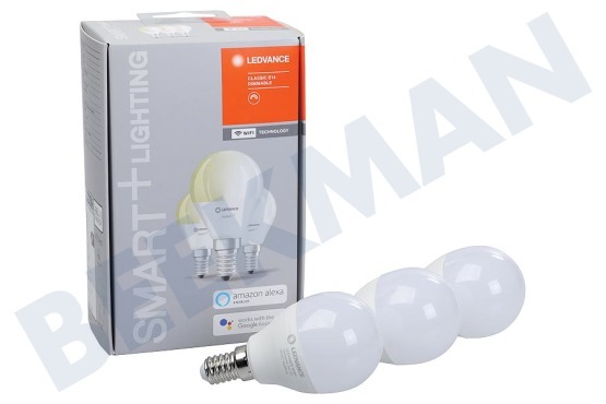 Ledvance  Lámpara de bola Smart + WIFI Classic P40 de 5 vatios, paquete de 3 E14