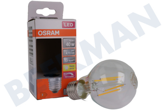 Osram  LED Retrofit Classic A40 regulable E27 4,8 W, transparente