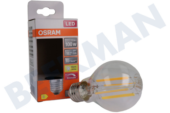 Osram  LED Retrofit Classic A100 regulable E27 11,0 W, transparente