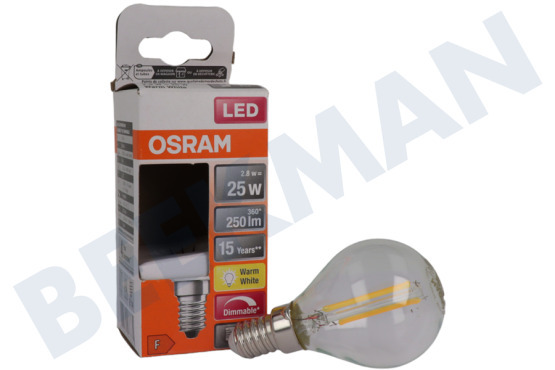 Osram  LED Retrofit Classic P25 regulable E14 2,8 W, transparente