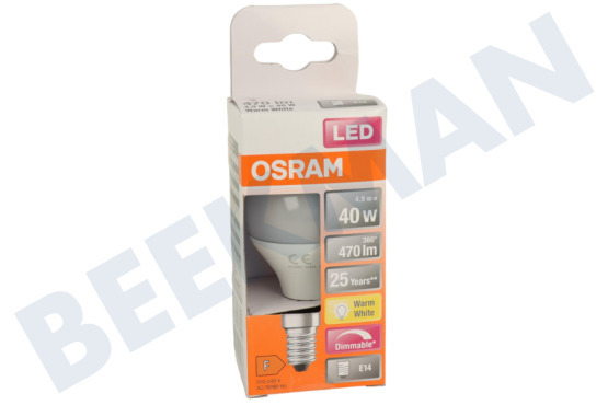 Osram  4058075430938 LED Superstar Classic P40 regulable mate 4,9 vatios, E14