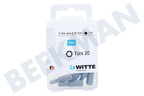 Witte  4295052 Brocas 1/4 pulgadas 25 mm Torx T20, 5 piezas