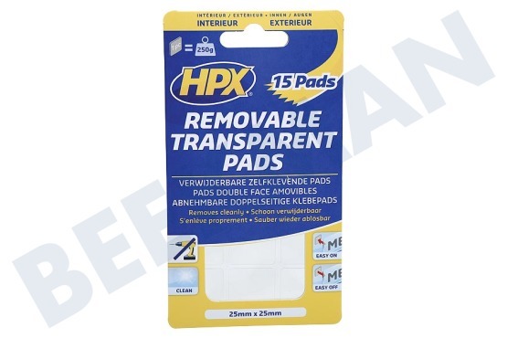 HPX  HT2525 Almohadillas transparentes removibles 15 piezas 250kg