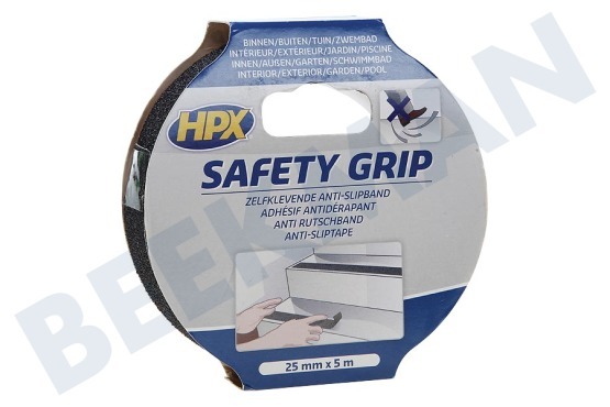 HPX  SB2505 Grip seguridad 25mm Negro x 5m