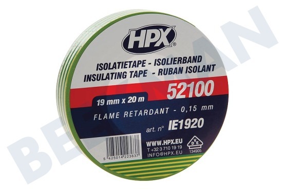 HPX  52100 Aislamiento PVC Cinta Amarillo / Verde 19mm x 20m
