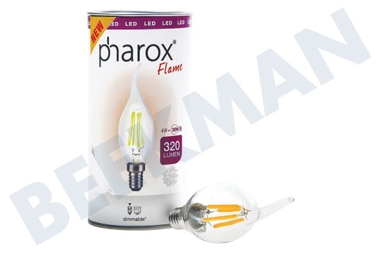 Pharox  Lámpara LED Lámpara de vela LED Decotip con llama regulable