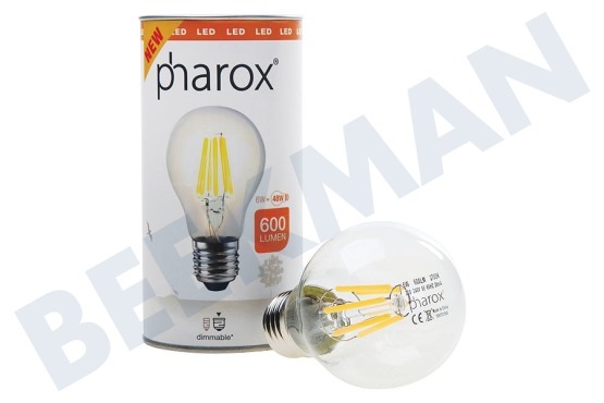 Pharox  Pharox LED Lámpara Estándar brillante E27 600lm 6W 2700K
