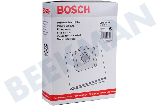 Bosch Aspiradora 460448, 00460448 Bolsa aspirador papel, 4 piezas en caja
