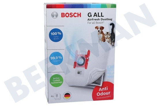 Bosch Aspiradora BBZAFGALL Bolsa aspirador Tipo G Todo, Anti Olor