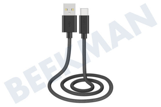 Musthavz  MHBRCABUSBAB Musthavz Cable trenzado USB-A a USB-C 1,0 metro 3A, negro