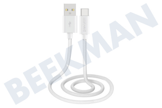 Musthavz  MHBRCABUSBAW Musthavz Cable trenzado USB-A a USB-C 1,0 metro 3A, blanco