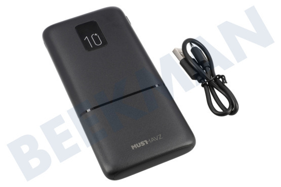 Musthavz  MHPWRPD10A004BLK Batería externa Musthavz Power Delivery de 20 vatios y 10 000 mAh