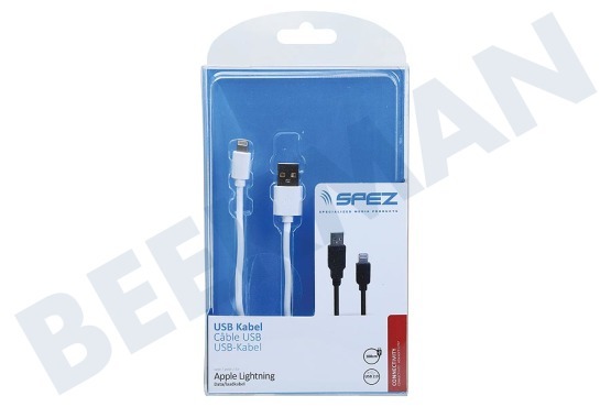 Apple  Cable USB Conector Lightning Apple de 8 pines, 100 cm, Blanco