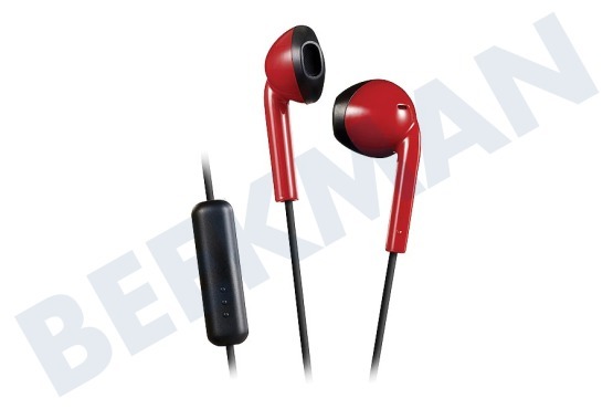 JVC  HA-F19M-RB Auriculares retro negro rojo