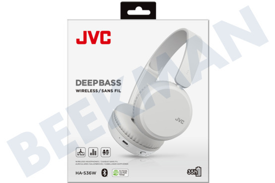 JVC  HA-S36W Auriculares Inalámbricos Deep Bass Blancos