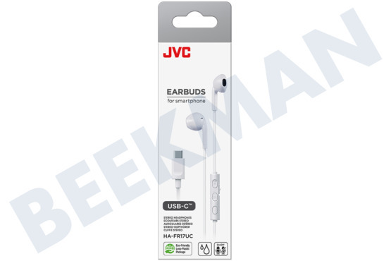JVC  HA-FR17UC Auriculares para smartphone USB-C, blancos