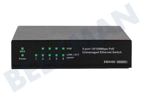 Eminent  EM4430 Alimentación a través de Ethernet switch con 5 puertos