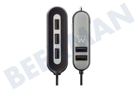 Ewent  EW1355 Cargador de coche USB de 5 puertos 10.8A