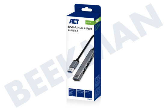 ACT  AC6325 Concentrador USB-A, 3x USB-A 2.0 y 1x USB-A 3.0