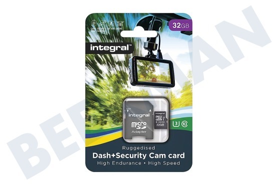 Integral  INMSDH32G10-DSCAM 32GB + Dash cámara de seguridad MicroSDHC tarjeta Clase 10