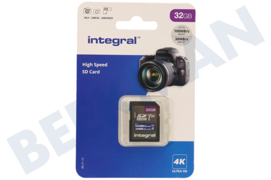 Integral  INSDH32G-100V30 Tarjeta SD Alta Velocidad 32GB 100 MB/S SDHC/XC V30 UHS-I U3