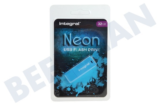 Integral  Memory stick Unidad flash USB azul neón de 32 GB