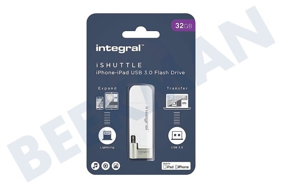 Integral  INFD32GBISHUTTLE iShuttle Rayo y USB 3.0 Flash Drive de 32 GB