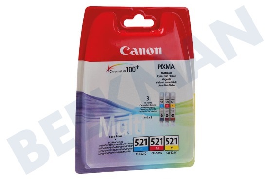 Canon Impresora Canon Cartucho de tinta Paquete de colores CLI 521 C/M/A