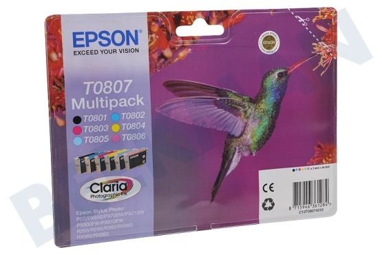 Epson Impresora Epson Cartucho de tinta T0807 Paquete múltiple