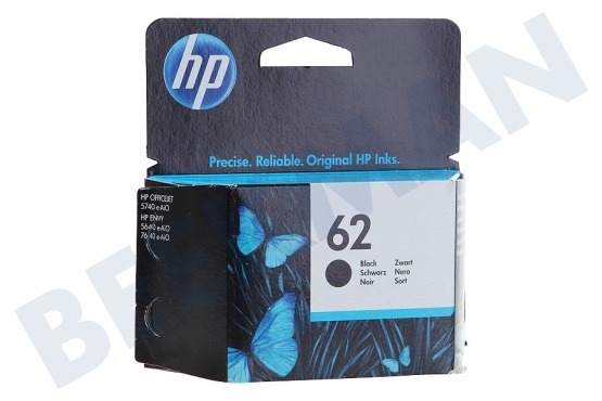 HP Hewlett-Packard  HP 62 Black Cartucho de tinta 62 negro