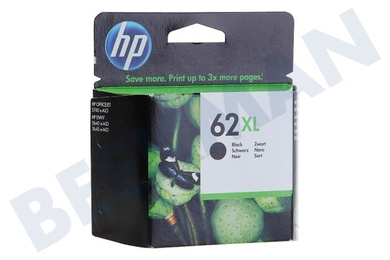 HP Hewlett-Packard  HP 62 XL Black Cartucho de tinta 62XL Negro