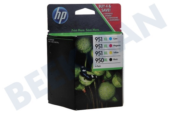 HP Hewlett-Packard  HP 950 + 951 XL Combi Pack Cartucho de tinta 950XL/951XL Paquete múltiple BK/C/M/A