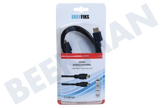 Easyfiks  Cable HDMI-Mini HDMI de alta velocidad + Ethernet, 1.5 metros