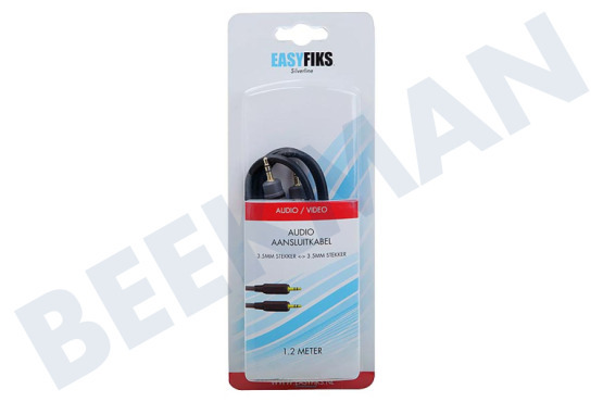 Easyfiks  Jack Cable 2x 3.5mm estéreo macho, 1.2 metros,