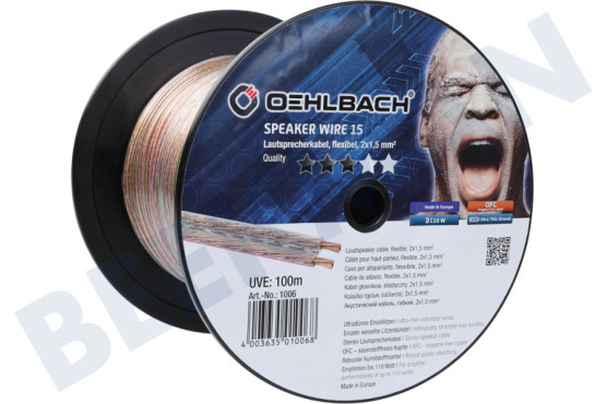 Oehlbach  D1C1006 Cable de altavoz Performance 2x1,5 mm transparente