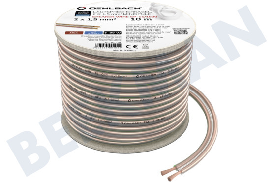 Oehlbach  D1C101 Cable de altavoz Performance 2x1,5 mm transparente