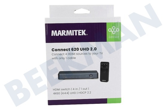 Marmitek  Conecte el conmutador HDMI 620 UHD 2.0