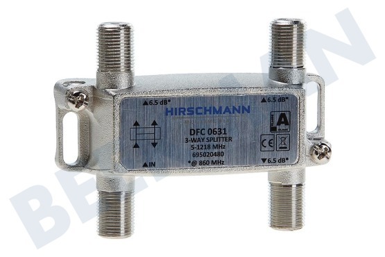 Hirschmann  DFC 0631 Elemento atenuador Divisor CATV de tres vías 5-1218 MHz