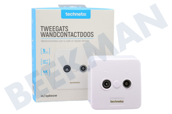 Technetix  TRAS-2000-S Caja dos huecos R/TV TRAS-2000 TIENDA