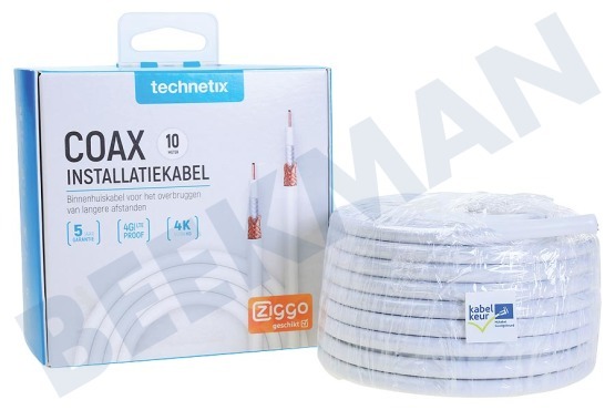 Technetix  COAXIH-10M-S Instalación de cable coaxial de 10 m de cable