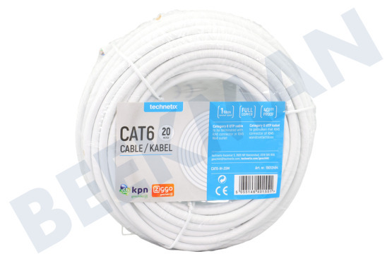 Technetix  CAT6-IH-20M Cable de instalación Cat6 Blanco 20 metros