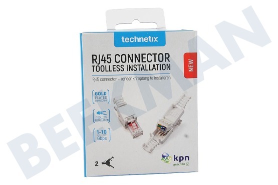 Technetix  RJ45-DIY-SHOP Conector RJ45, 2 piezas