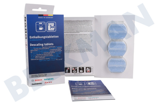 Siemens Cafetera automática 312530, 00312530 Descalcificación comprimidos 3 piezas