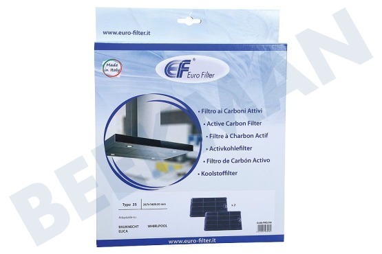 Elica Campana extractora Filtro Clic de carbono 16x27cm