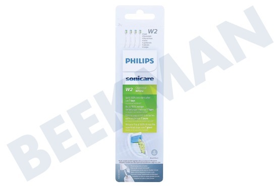 Philips  HX6064/10 Set cepillo de dientes W2 Blanco óptimo, 4 piezas