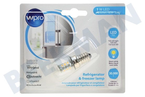 Neutral for ignis  Lámpara Refrigerador de la lámpara LED de 1W